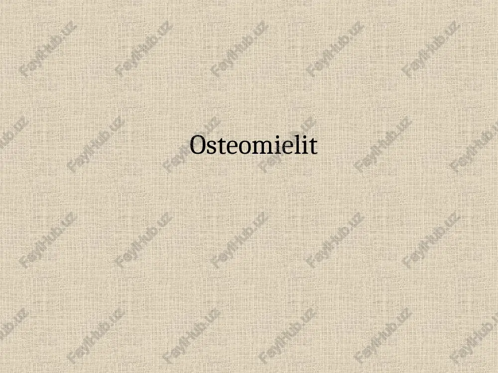 osteomielit — PPT