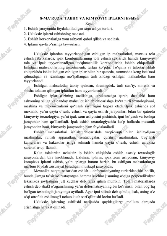 eshilgan mahsulotlar — DOC