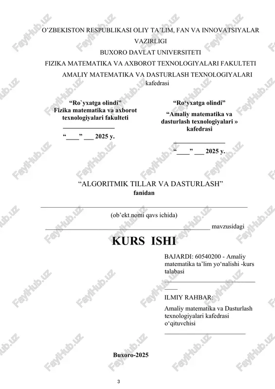 algoritmik tillar va dasturlash — DOCX