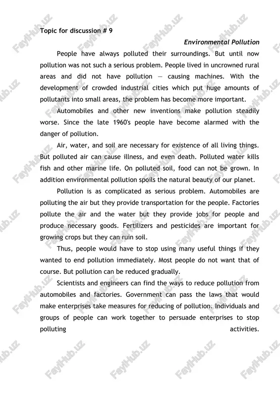 environmental pollution — DOC