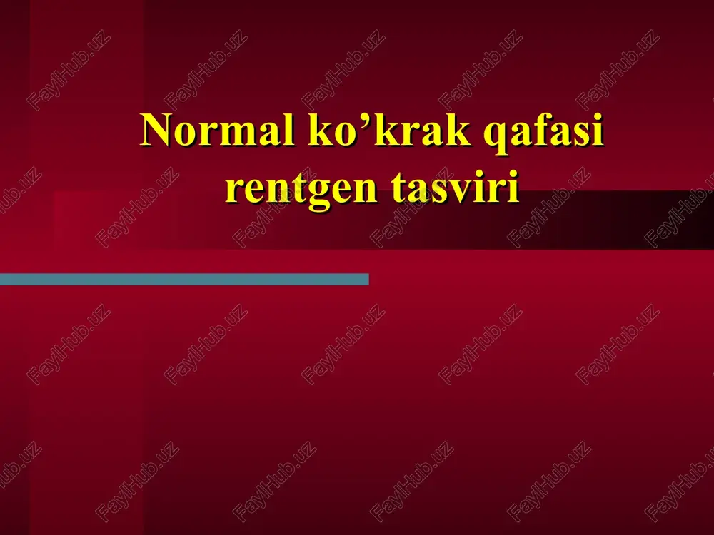 ko'krak qafasi rentgen tasviri — PPT