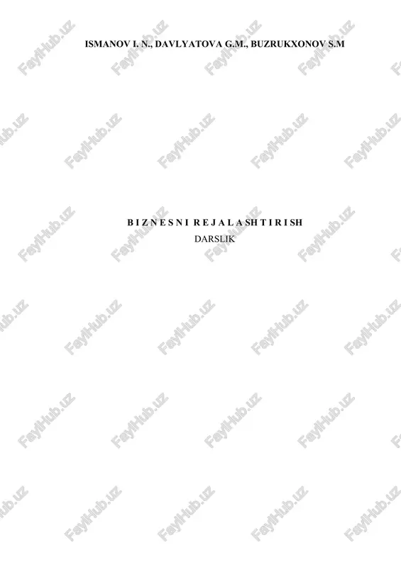 biznesni rejalashtirish — DOC