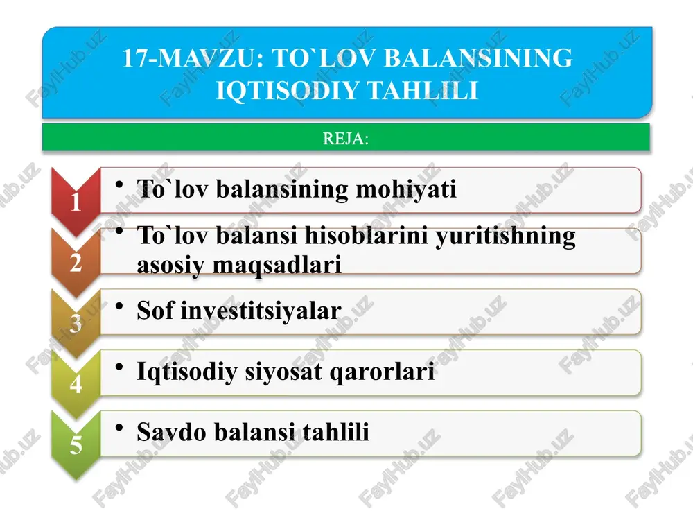 to`lov balansining iqtisodiy tahlili — PPTX