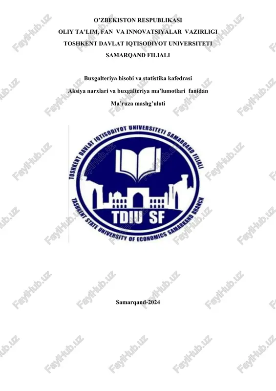 moliyaviy instrument tushunchasi — DOCX