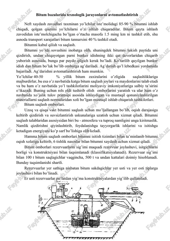 bitumni kabul qilish va saqlash — DOCX