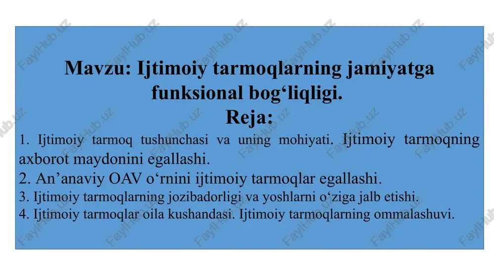 ijtimoiy tarmoqlar — PPTX
