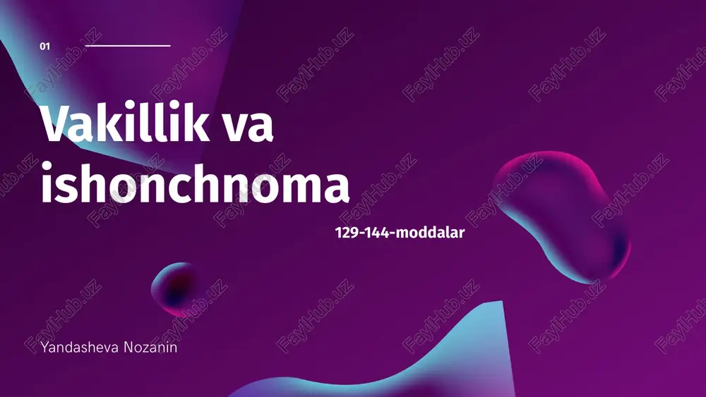 vakillik va ishonchnoma — PPTX