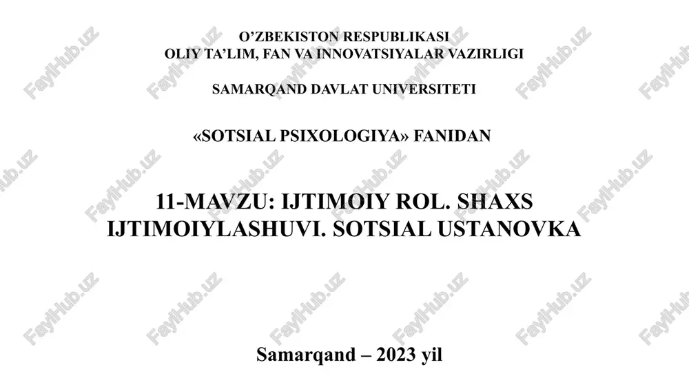sotsial psixologiya — PPTX