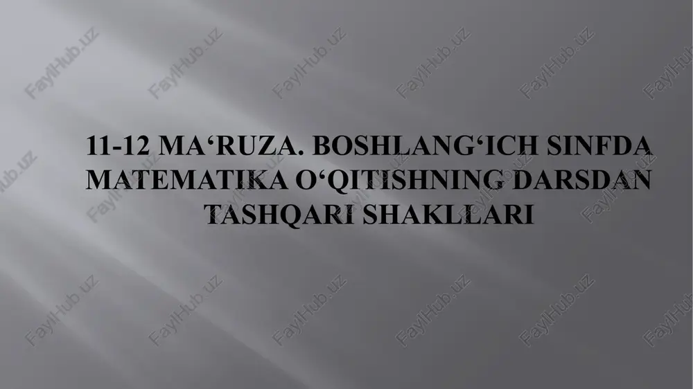 darso‘qitish jarayoning asosiy bo‘ginidir — PPTX