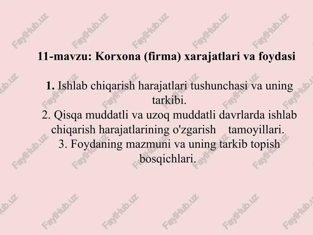 ishlab chiqarishning ijtimoiy xarajatlari — PPT