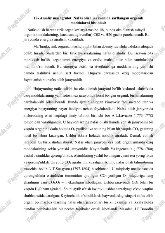 nafas olish jarayoni — DOCX