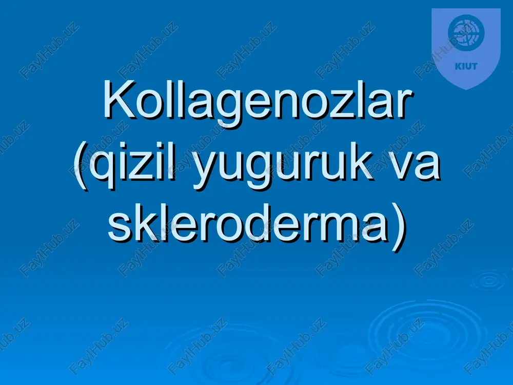 kollagenozlar (qizil yuguruk va skleroderma) — PPT