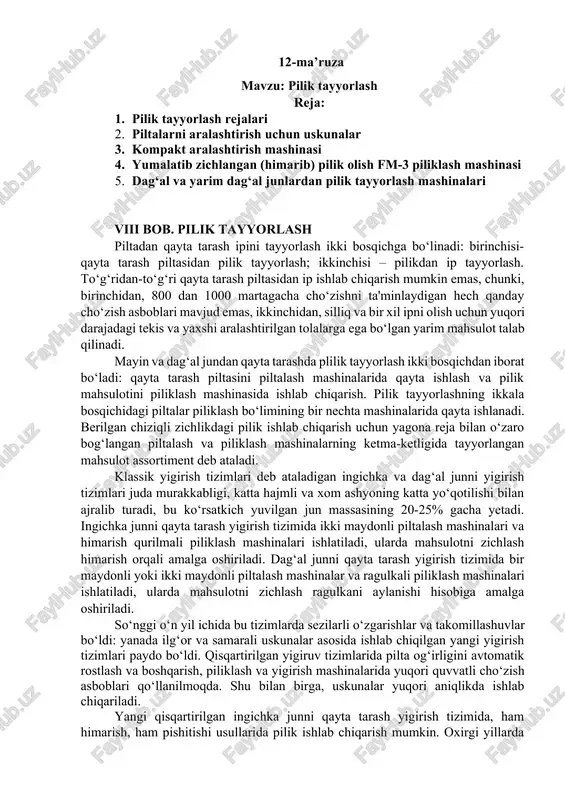 pilik tayyorlash — DOCX