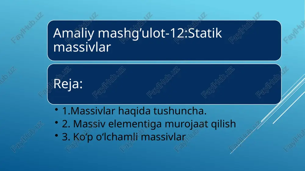 massivlar — PPTX