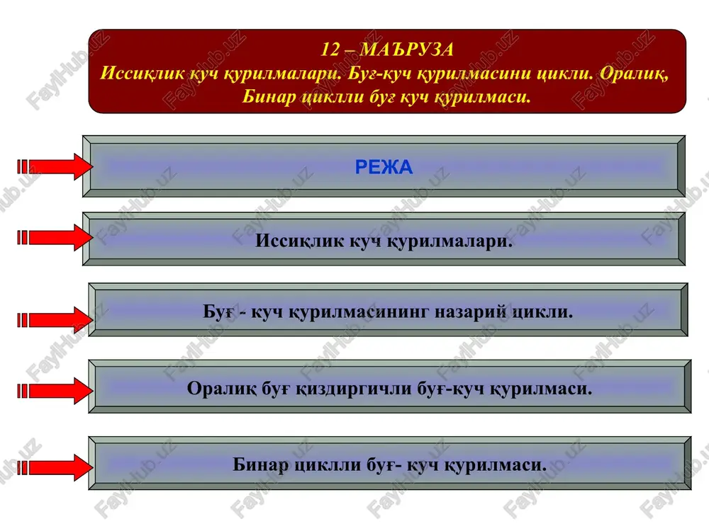 issiqlik kuch qurilmalari — PPT