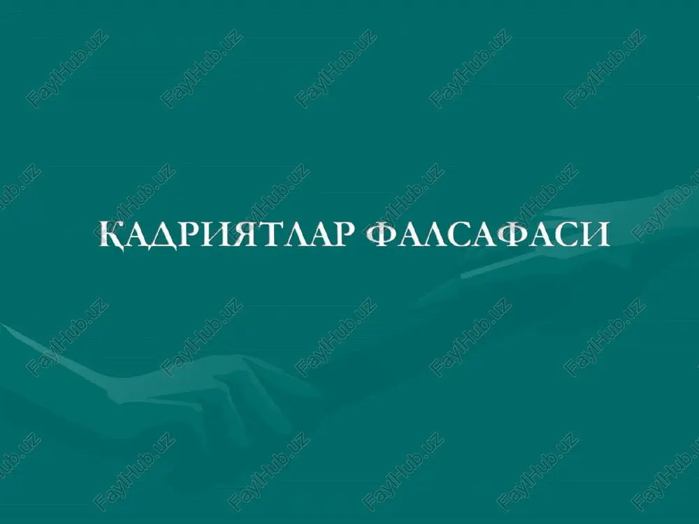 falsafa tarixida kadriyat muommosi — PPT