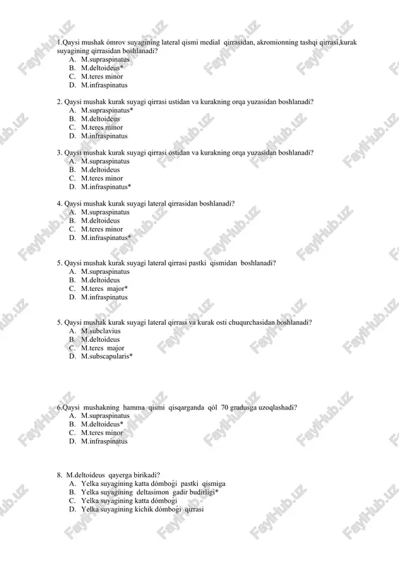 qo'li ichkaridagi mushaklar — DOCX