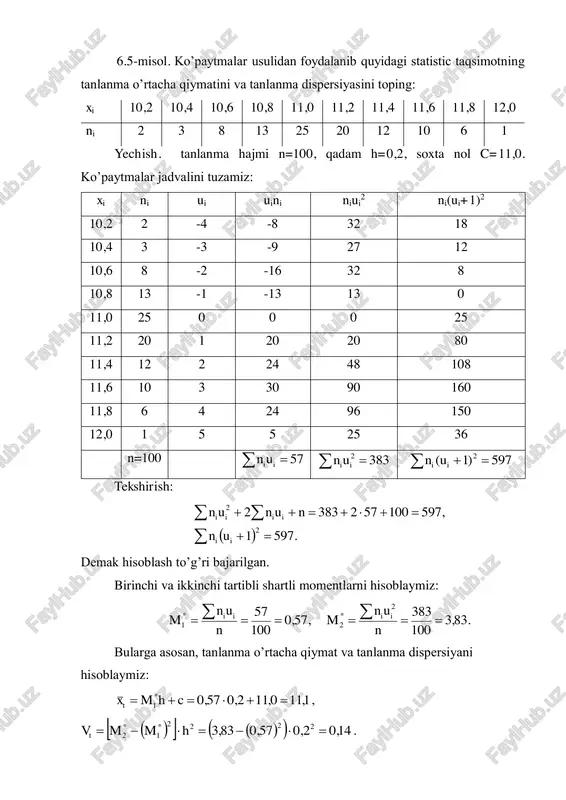 ushbu taqsimot bo’yicha normal egri chiziqni yasang — PDF