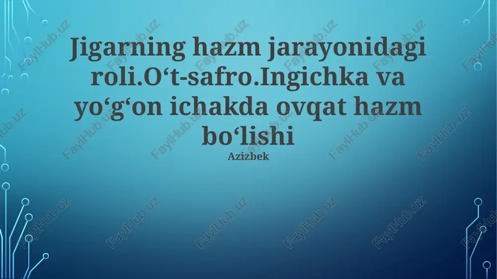 safro suyuqligining tarkibi — PPTX
