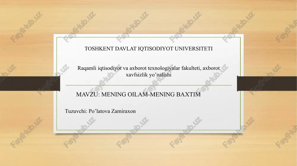 mening oilam mening baxtim — PPTX
