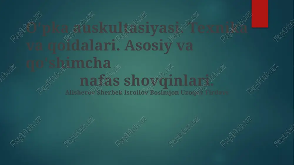 o'pka auskultasiyasi — PPTX