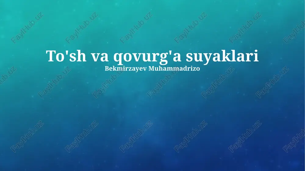to'sh va qovurg'a suyaklari — PPTX