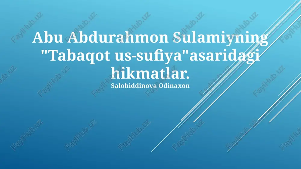 "tabaqot us-sufiya" — PPTX