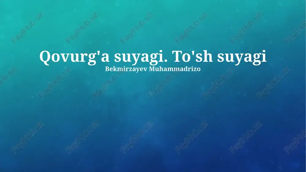 qovurg'a suyagi. to'sh suyagi — PPTX