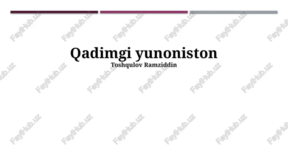 qadimgi yunoniston — PPTX