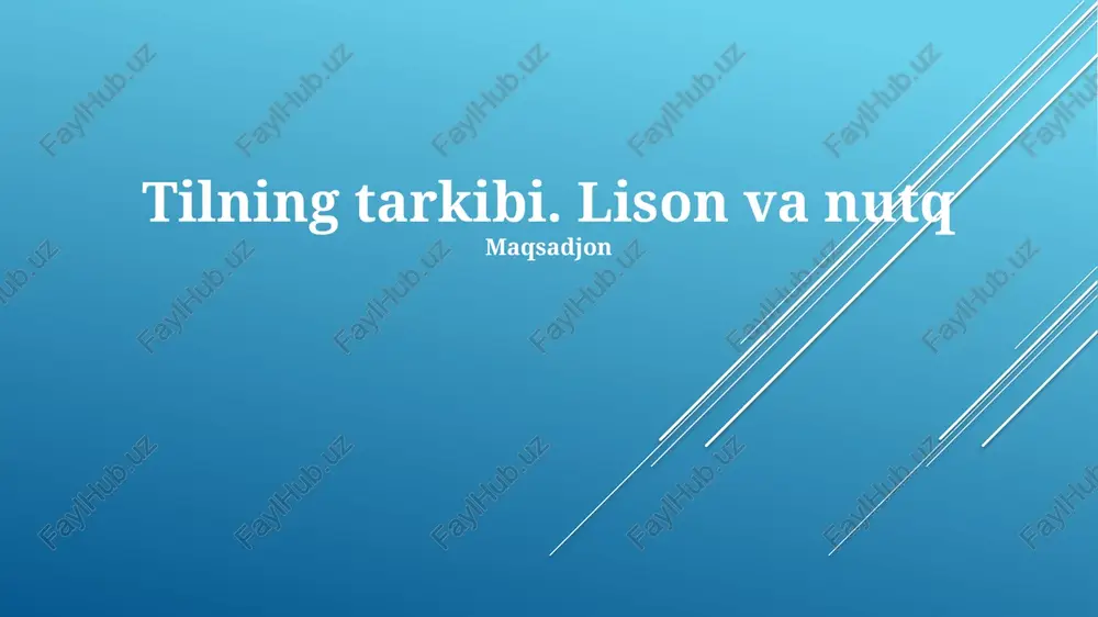tilning tarkibi. lison va nutq — PPTX