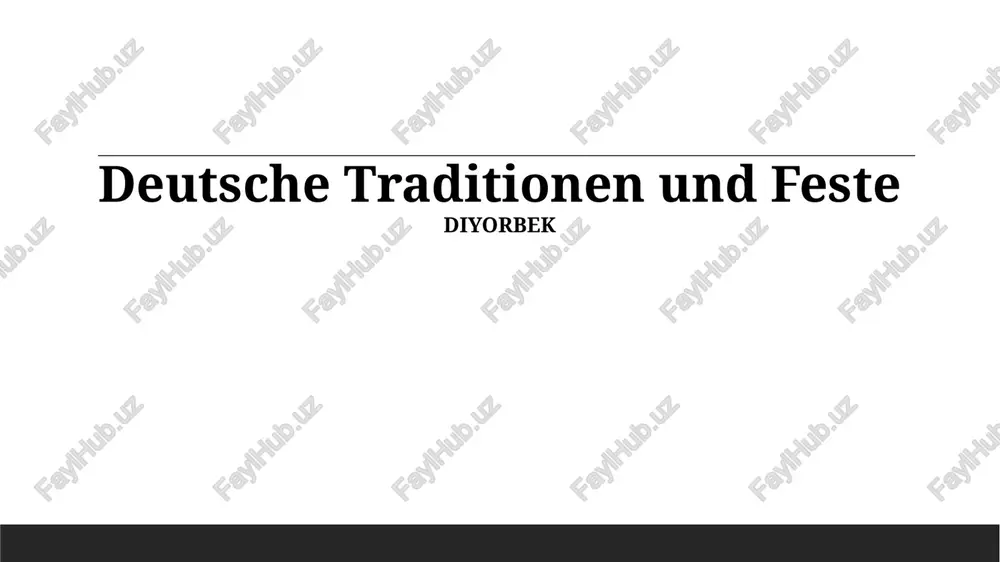 deutsche traditionen und feste — PPTX
