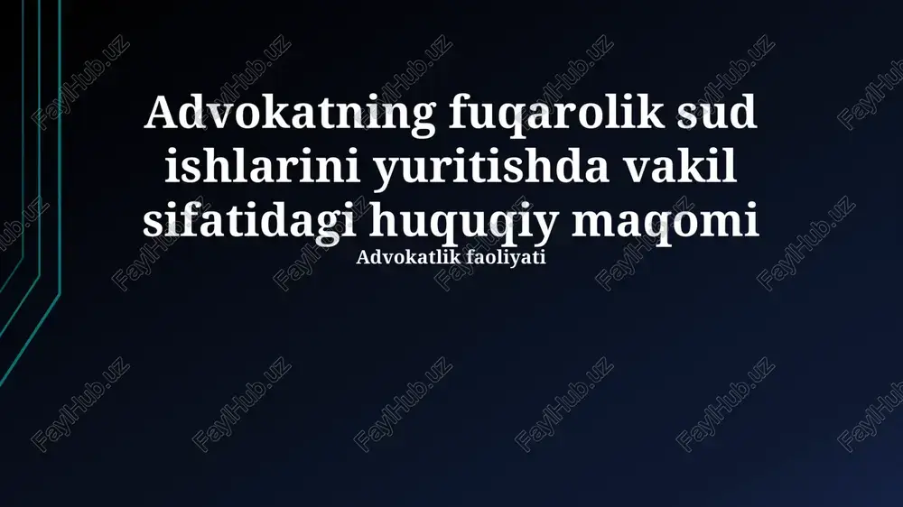 advokatlik faoliyati — PPTX