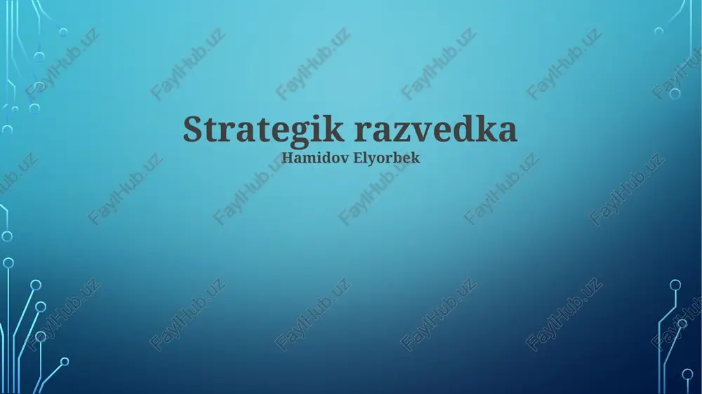 strategik razvedka — PPTX