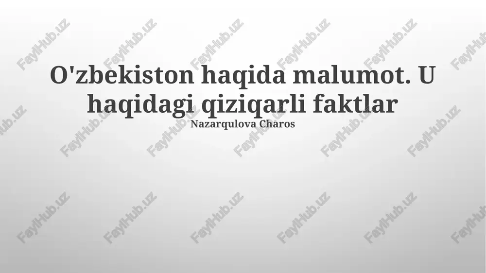 o'zbekiston haqida malumot — PPTX