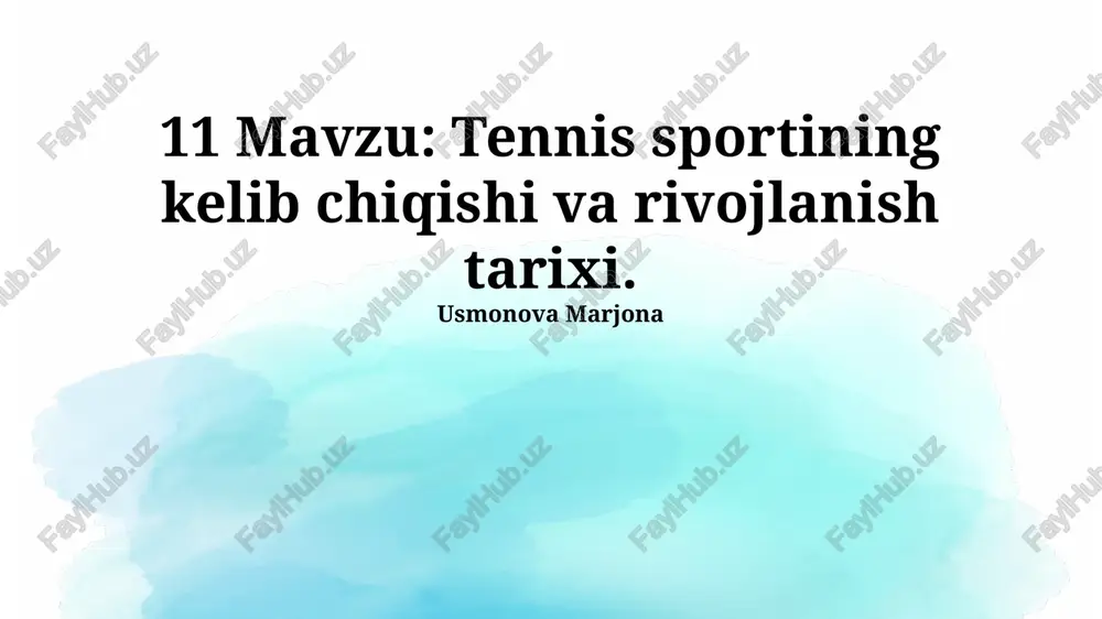 tennis sporti — PPTX