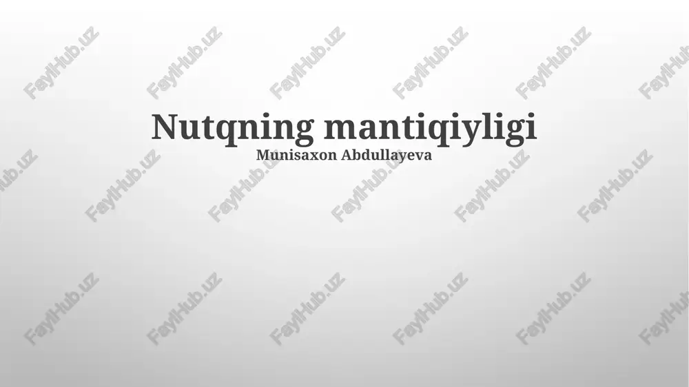 nutqning mantiqiyligi — PPTX