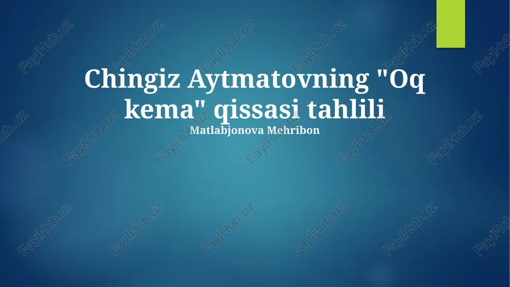 oq kema qissasi tahlili — PPTX
