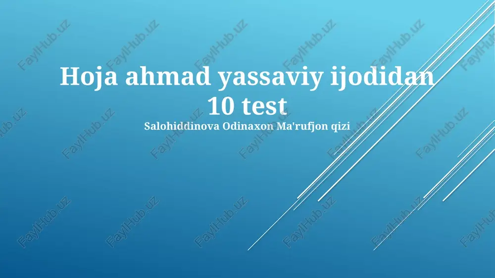 yassaviy sinovlari — PPTX