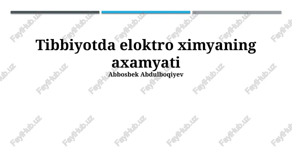 eloktron ximyaning axamyati — PPTX