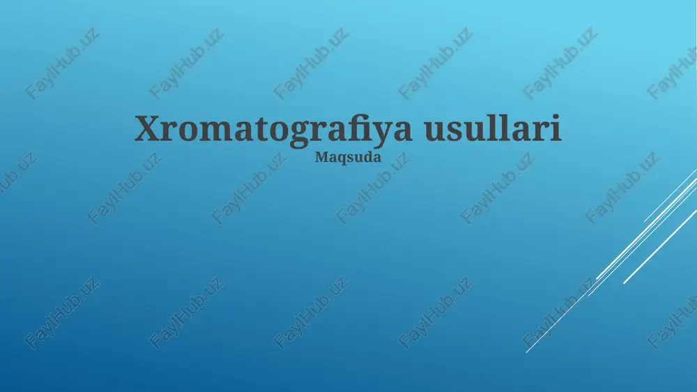 xromatografiya usullari — PPTX