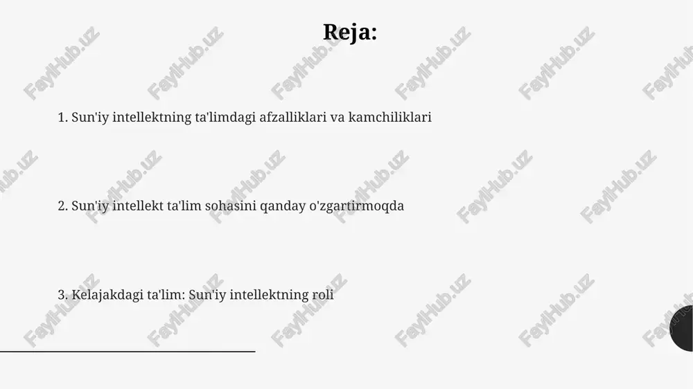 sun'iy intellektning ta'limdagi afzalliklari — PPTX