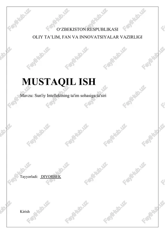 sun'iy intellektning ta'im sohasiga ta'siri — DOCX