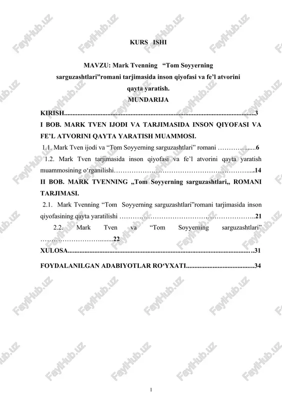 tom soyyerning sarguzashtlari — DOCX