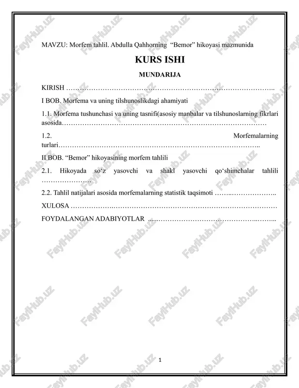 morfem tahlil — DOCX