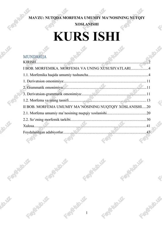 morfema umumiy ma’nosining nuqtqiy xoslanishi — DOCX
