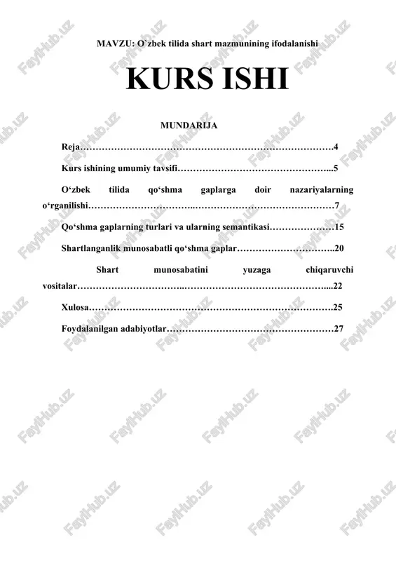 o`zbek tilida shart mazmunining ifodalanishi — DOCX