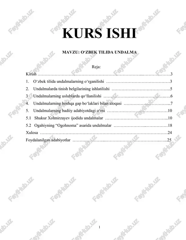 o‘zbek tilida undalma — DOCX