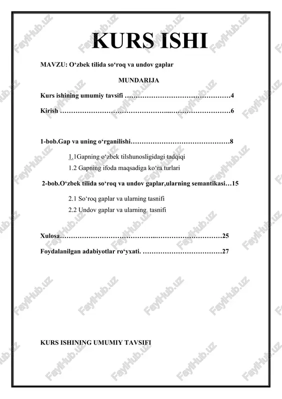 o‘zbek tilida so‘roq va undov gaplar — DOCX