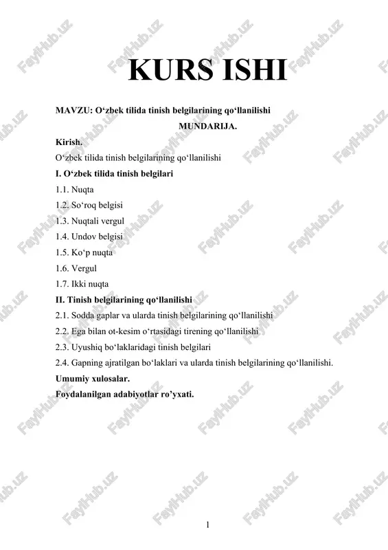 o‘zbek tilida tinish belgilarining qo‘llanilishi — DOCX