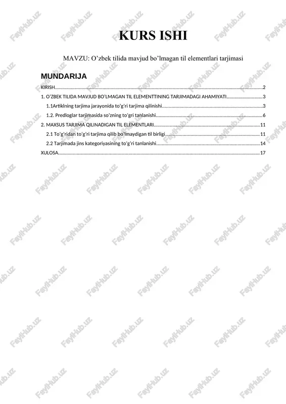 o’zbek tilida mavjud bo’lmagan til elementlari tarjimasi — DOCX